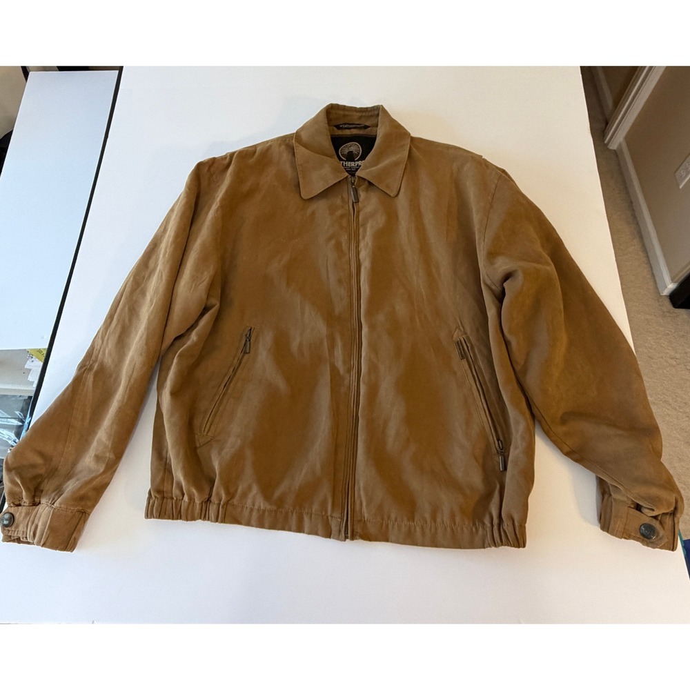 Weatherproof Garment Company Mens Microfiber Bomber Jacket Tan Brown Medium